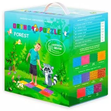 Ortho Puzzle: Ortopedska masažna preproga set, 8 kosov - Gozd - .slika