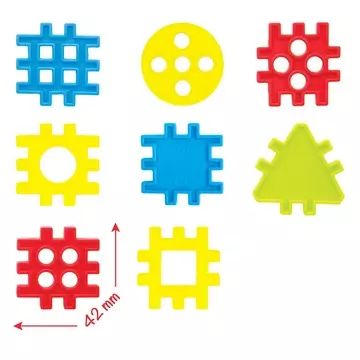 Gofri műanyag építőjáték kerekekkel - 200 db-os - . kép