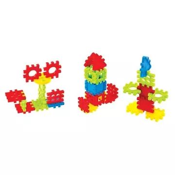 Gofri műanyag építőjáték kerekekkel - 200 db-os - . kép