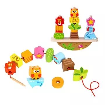 Tooky Toy : Jeu d'équilibrage et de perles avec des animaux - .image