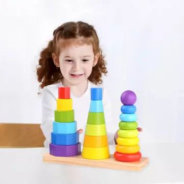 Tooky Toy: Gra w układanie wieży - 17 elementów - .zdjęcie 
