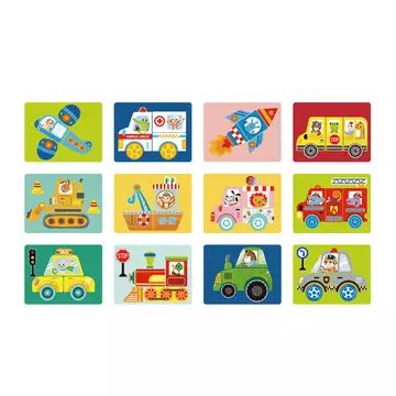 Tooky Toy: Magnetische puzzelset om plaatjes te maken - Voertuigen - .afbeelding