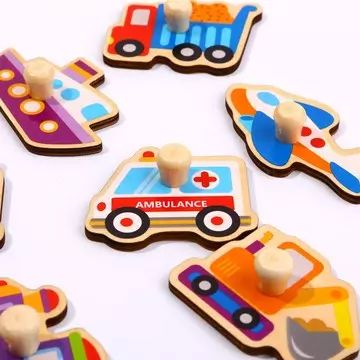 Tooky Toy: Steckpuzzle mit Griffen, 9 Stk. - Fahrzeuge - . bild aus
