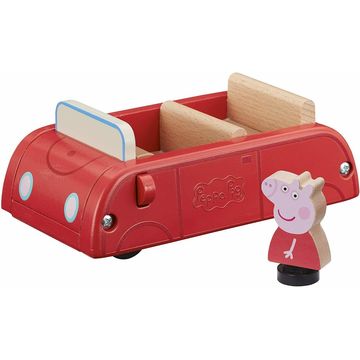 Peppa Pig: Mașinuță roșie din lemn cu Peppa - .foto