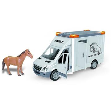 ToyToyToy: Mașină pentru transport cai și figurină cal - cu efecte de muzică și lumini