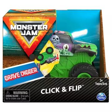 Monster Jam - Click & Flip: Mașinuță Grave Digger cu roți volante - .foto