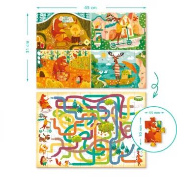 Dodo: Živali in letni časi - družabna igra in puzzle s 50 kosi - .slika