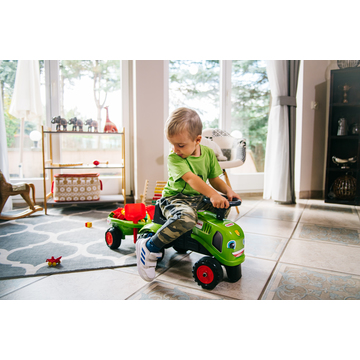 Falk: Baby Claas lábbal hajtós traktor utánfutóval és kiegészítőkkel - világoszöld - . kép