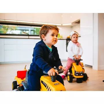 Falk: Gul JCB traktor uden pedaler, med anhænger og tilbehør - .billede