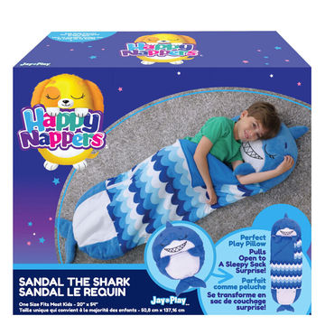 Happy Nappers: 2 az 1-ben hálózsák és párna - Sandal, a kék cápa - . kép