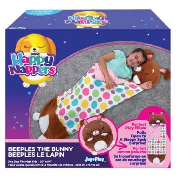Happy Nappers: 2 viename miegmaišis ir pagalvė – Beeples, rudas triušis – 137 cm - .vaizdas