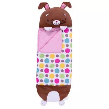 Happy Nappers: 2 v 1 spacák a polštář – Beeples, hnědý králíček – 137 cm - .obrázek