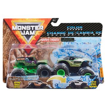 Monster Jam: Grave Digger și Alien - set cu 2 mașinuțe culori schimbătoare - .foto