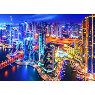 Trefl: Dubai éjszaka puzzle - 1000 darabos + szortírozó tálca - . kép