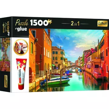 Trefl: Veneția - puzzle cu 1500 de piese + adeziv cadou