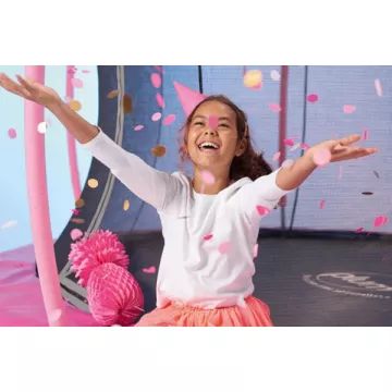 Plum: Tweekleurig Premium trampoline met veiligheidsnet en veerbescherming – blauw-roze, 305 cm - .afbeelding