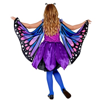 Fantasia de borboleta azul com asas - 128 cm - .Imagem