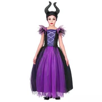 Hexenkostüm Lila-Schwarz - Größe 140 - . bild aus