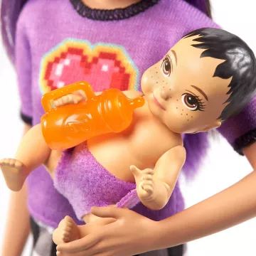 Barbie Skipper: Varuška lutka z dojenčkom - Barbie z vijoličnimi lasmi - .slika