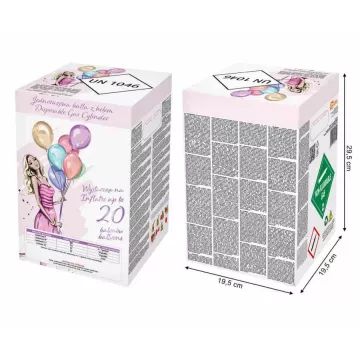 Hélium palack 20 db léggömb felfújására - 22,8 cm - . kép