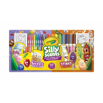 Crayola: Conjunto de canetas perfumadas com cards de personagens - 55 peças - .Imagem