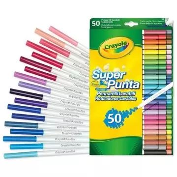 Crayola: Juego de Marcadores Punta Súper Lavables - 50 piezas.