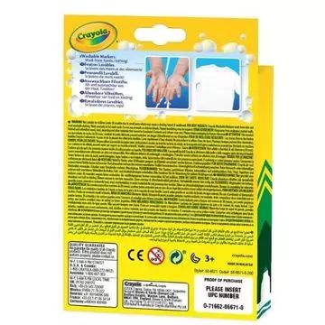 Crayola Washable Stiften: Uitwasbare, fijnpuntige viltstiften set - 12 stuks - .afbeelding