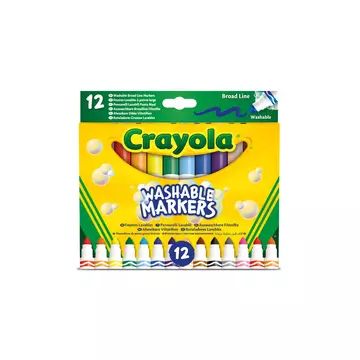 Crayola: Zestaw 12 zmywalnych markerów z zaokrąglonymi końcówkami - .zdjęcie 