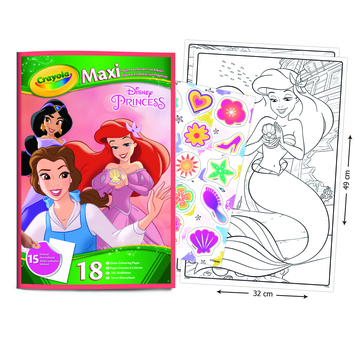 Crayola: Óriás kifestőlapok matricával - Disney-hercegnők - . kép