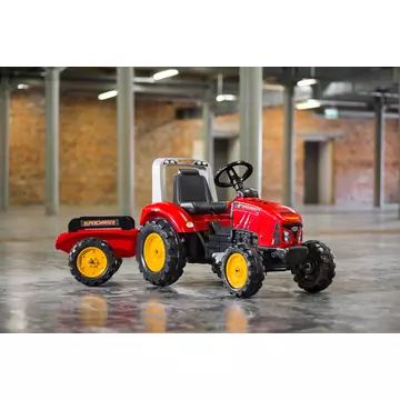 Rdeči Supercharger traktor s pedali in prikolico - .slika