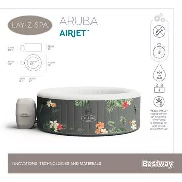 Bestway: Lay-Z-Spa Aruba Airjet napihljiva masažna kad - 170 x 66 cm - .slika