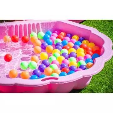 Duża różowa plastikowa piaskownica w kształcie muszli, 2 części. - .zdjęcie 