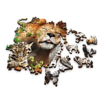 Trefl Puzzle Wood Craft: A dzsungel nagymacskái – 500+1 darabos puzzle fából - . kép