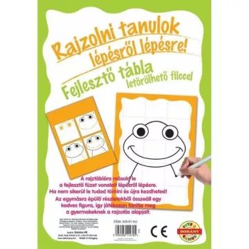 Învăț să desenez pas cu pas: tablă de dezvoltare cu marker lavabil - diferite, în lb. maghiară - .foto