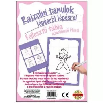 Rajzolni tanulok lépésről lépésre: fejlesztő tábla letörölhető filccel - többféle - . kép