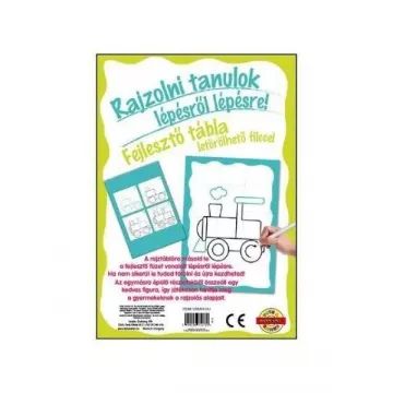 Rajzolni tanulok lépésről lépésre: fejlesztő tábla letörölhető filccel - többféle - . kép