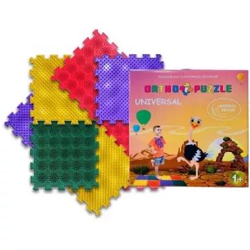 Ortho Puzzle: Set de covorașe de masaj ortopedic - 8 piese, arici - .foto