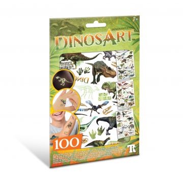 DinosArt: Dinoszauruszok tetováló matrica - sötétben világító - . kép