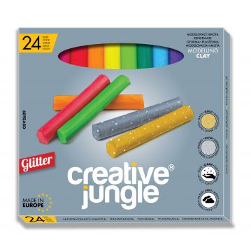 Creative Jungle: Grey 24 darabos gyurma - 2 db csillogós gyurmával