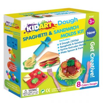 Kid Art: Spagetti- és szendvicskészítő gyurmakészlet - 8 színű