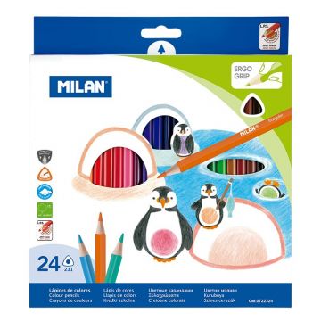 Milan: Háromszögletű színes ceruza - 24 db-os