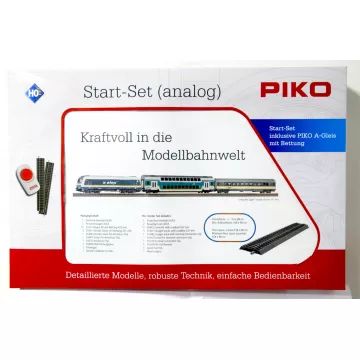 Piko: 57139 vasútmodell kezdőkészlet, ER20 Herkules dízelmozdony személykocsikkal, ALEX VI, ágyazatos sínnel - . kép