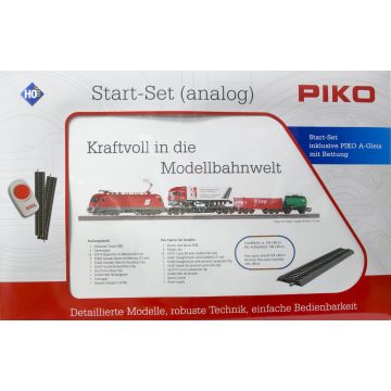 Piko: Set iniziale - Locomotiva elettrica ÖBB Taurus con carri merci e binari - .immagine