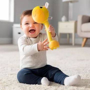 Lamaze: Bolondos zsiráf babajáték hangokkal - 27 cm - . kép