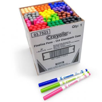 Crayola: Lemosható vékony filctoll szett, 144 db-os