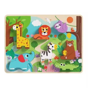 Tooky Toy : Puzzle formes en bois faciles à saisir - Animaux