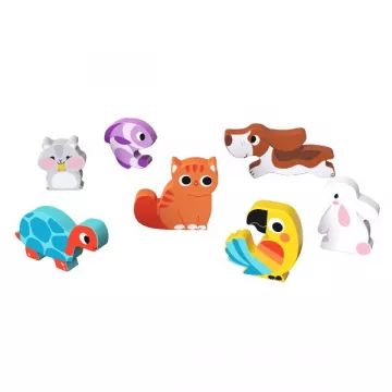 Tooky Toy: Könnyen fogható fa formakirakó - Háziállatok - . kép