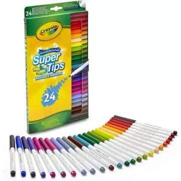 Crayola: Conjunto de marcadores laváveis de ponta fina, 24 unidades
