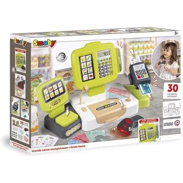 Smoby: Caixa registradora eletrônica, conjunto de 30 peças - verde - .Imagem