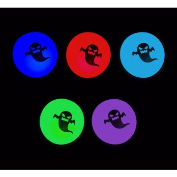 Világító lufi szellem mintával és színváltós LED-del - 1 db - . kép